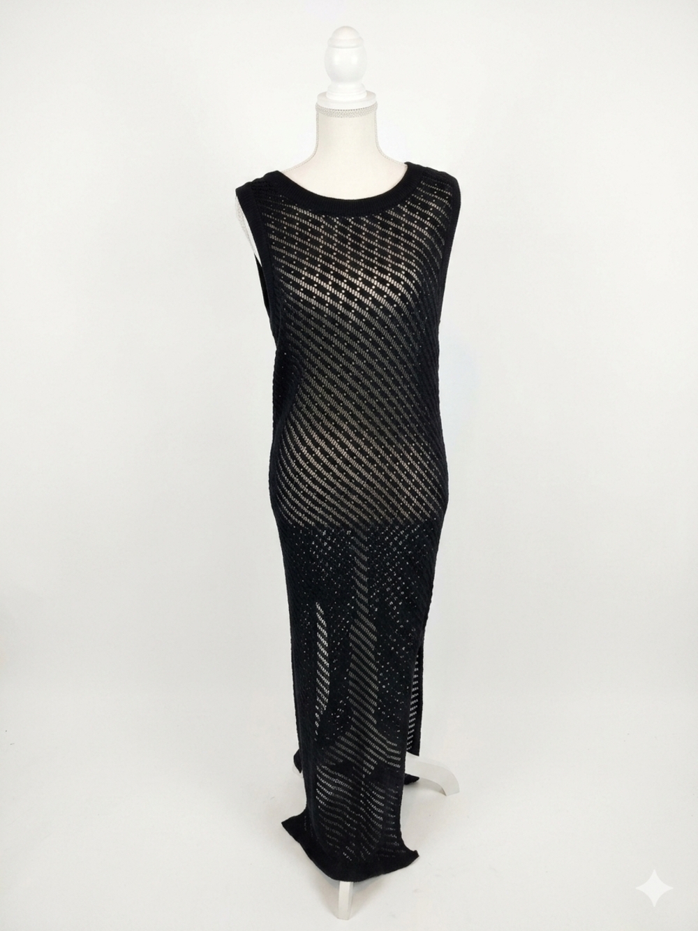 Dotti Black Sheer Cover-Up Dress Nwt L